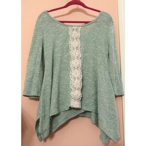 Mint Colored Half- sleeve knit top